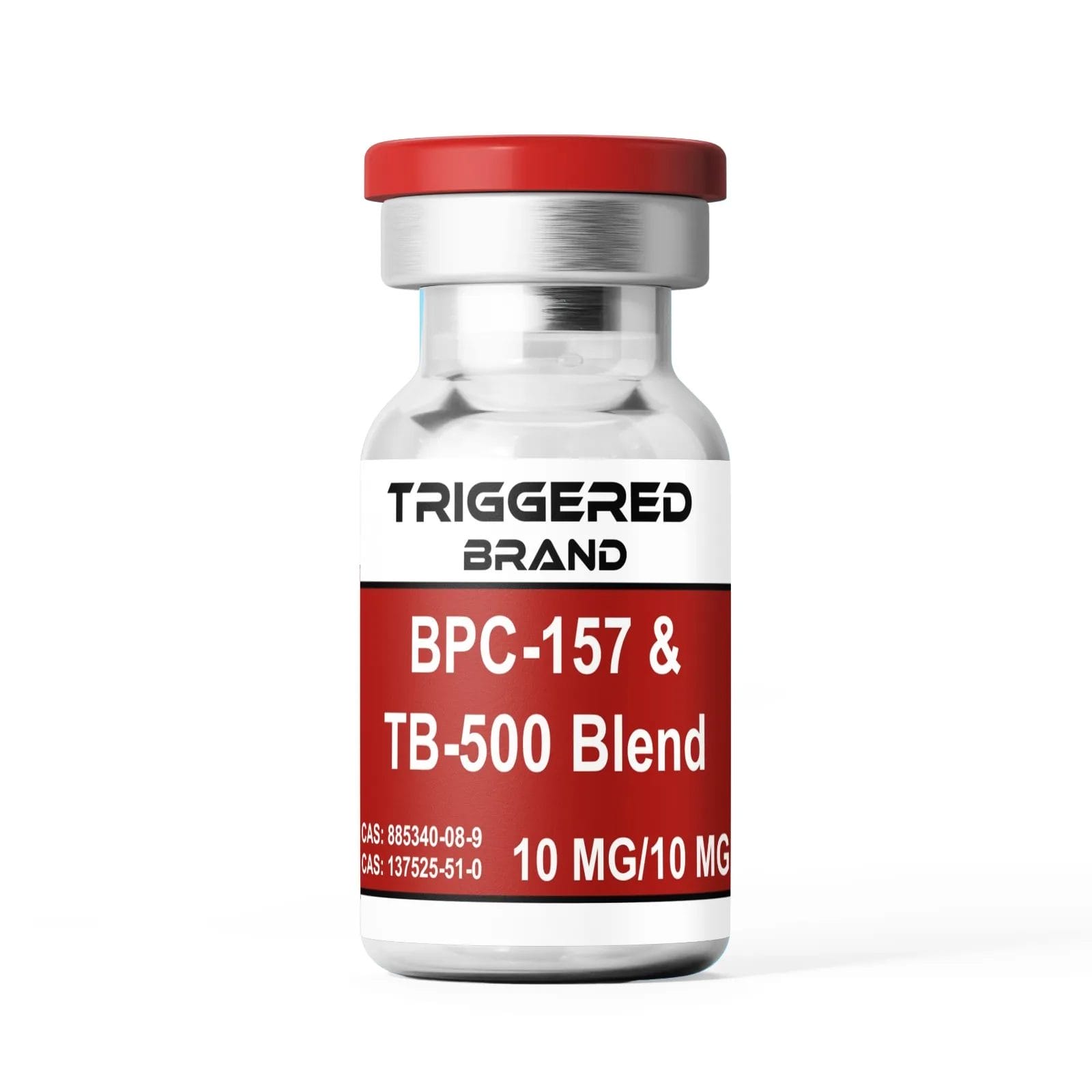 BPC-157 & TB-500 Blend 10mg/10mg research peptide vial from Triggered Brand, ensuring high purity for laboratory studies.