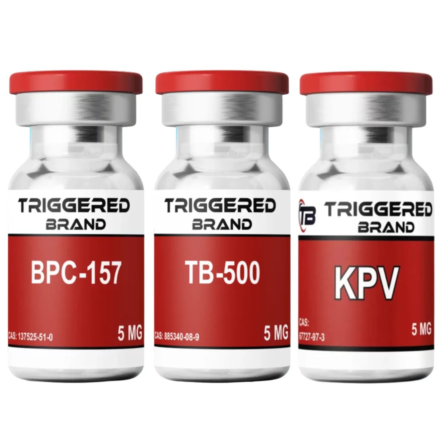 Triggered Brand BPC-157, TB-500, and KPV 5mg Vial Bundle